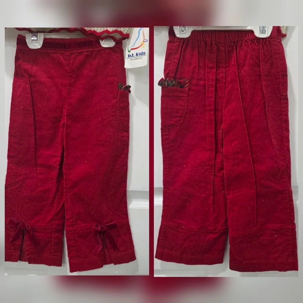 Vintage B.T. Kids Girls Sweater & Pants Set Holiday Size 3T
